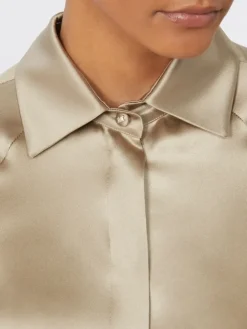 Silk satin shirt - SAND