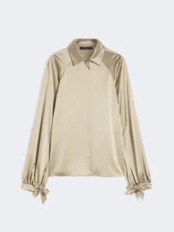 Silk satin shirt - SAND
