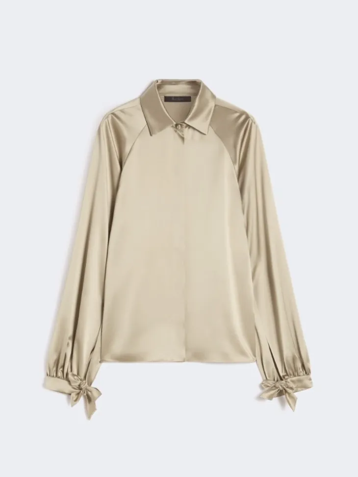 Silk satin shirt - SAND