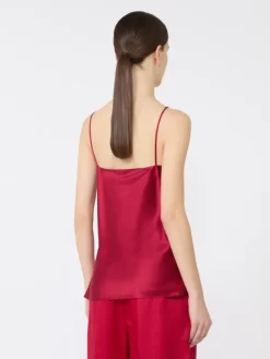 Silk satin top - GERANIUM