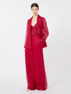 Silk satin top - GERANIUM