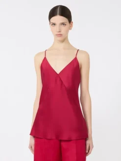 Silk satin top - GERANIUM