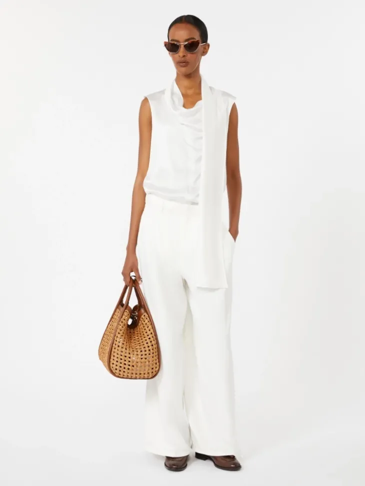 Silk satin top - WHITE