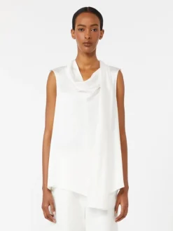 Silk satin top - WHITE