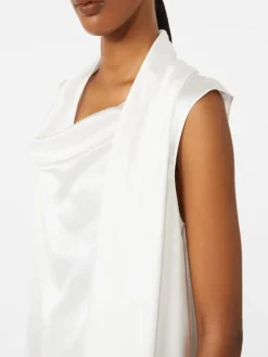 Silk satin top - WHITE