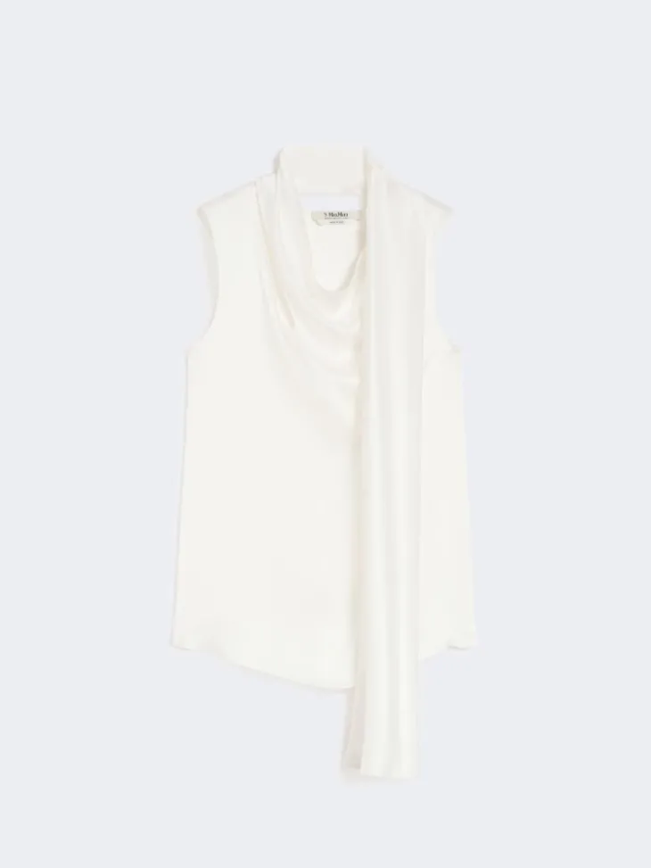 Silk satin top - WHITE
