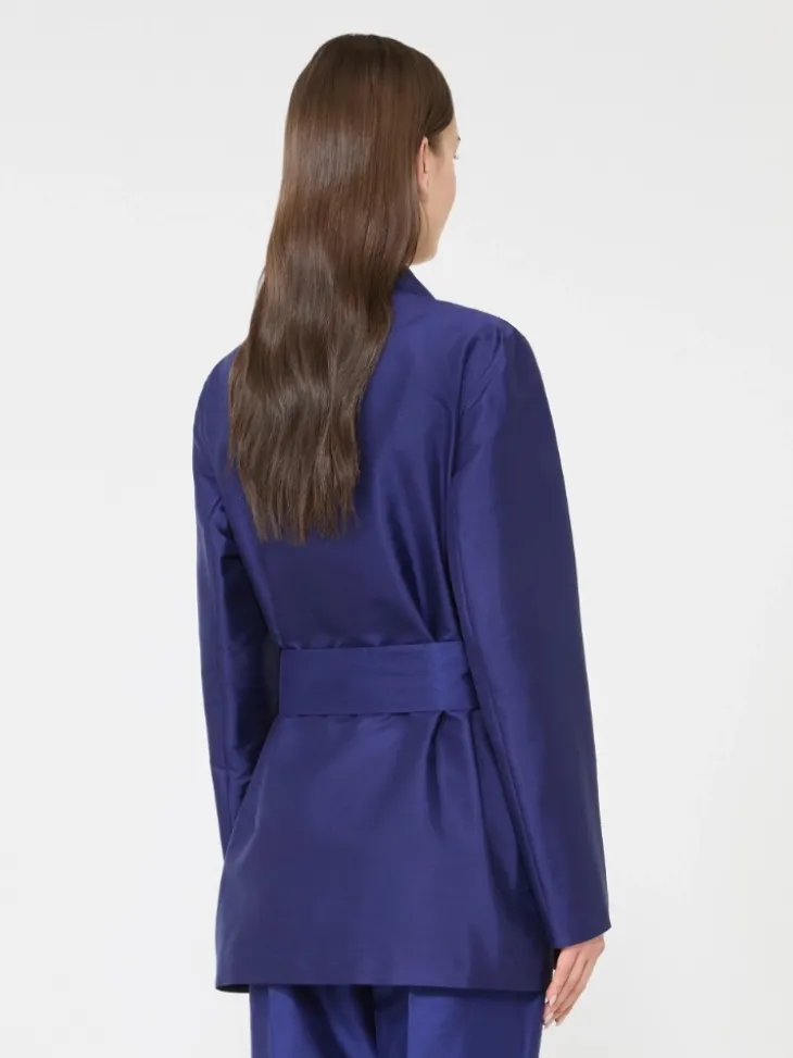 Silk shantung tunic - CORNFLOWER BLUE