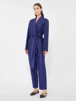 Silk shantung tunic - CORNFLOWER BLUE