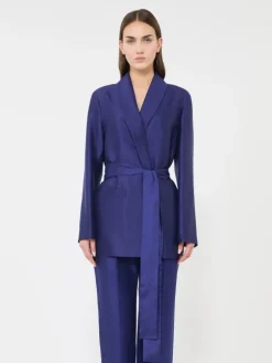 Silk shantung tunic - CORNFLOWER BLUE