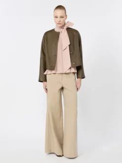 Silk taffeta blouse - POWDER