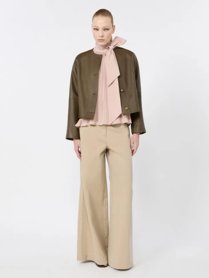 Silk taffeta blouse - POWDER