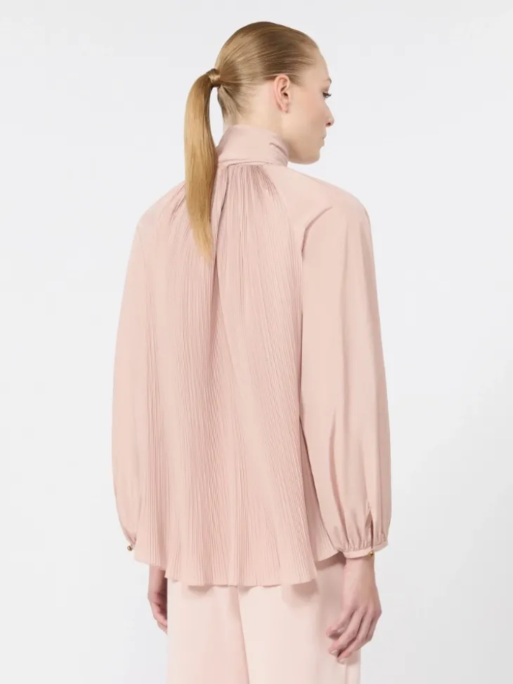 Silk taffeta blouse - POWDER