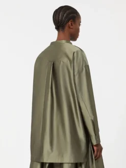 Silk-blend organza shirt - SAGE GREEN