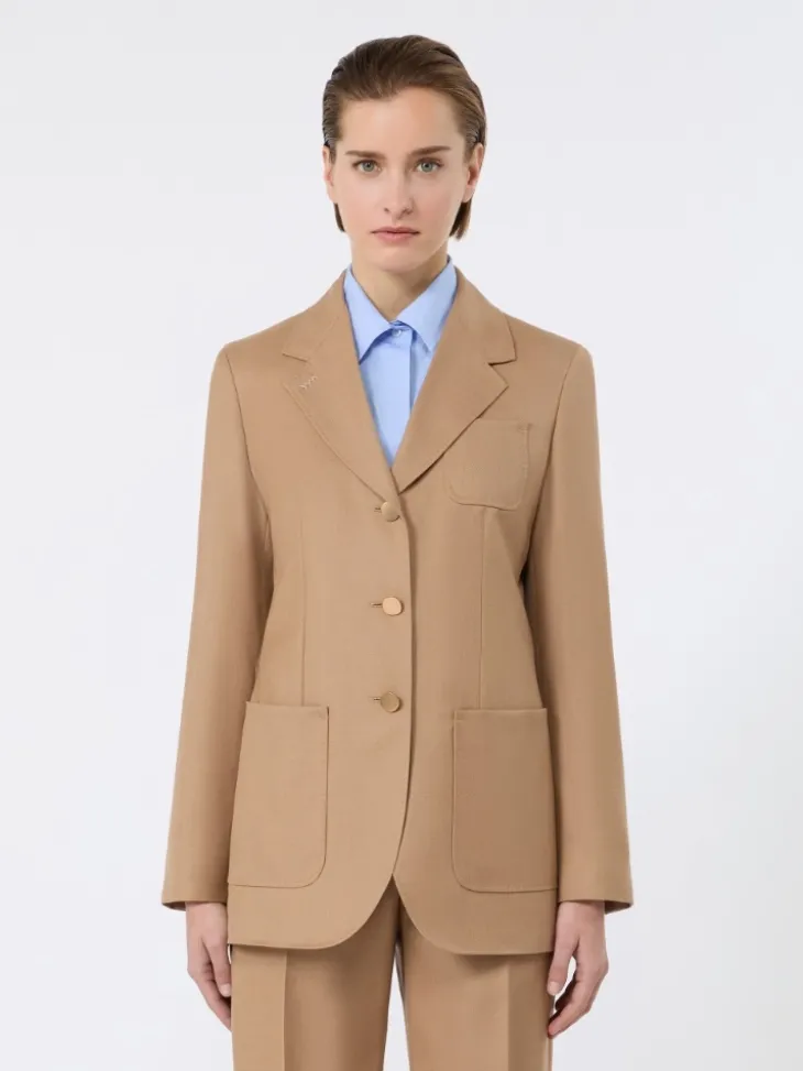 Single-breasted camel blazer - CAMEL
