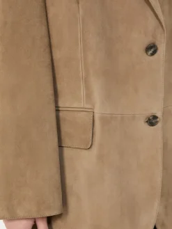 Single-breasted suede blazer - MUD