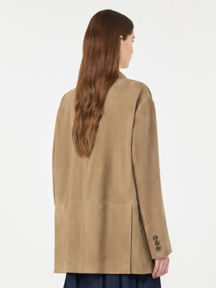 Single-breasted suede blazer - MUD