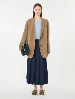 Single-breasted suede blazer - MUD