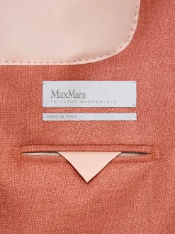 Single-breasted wool and silk canvas blazer - CORAL