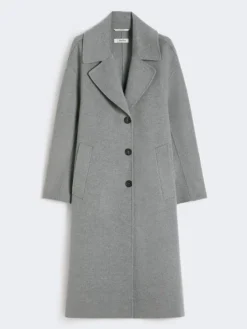 Single-breasted wool coat - MEDIUM GREY