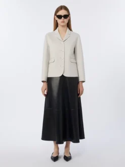 Single-breasted wool jacket - IVORY