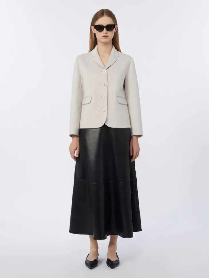 Single-breasted wool jacket - IVORY