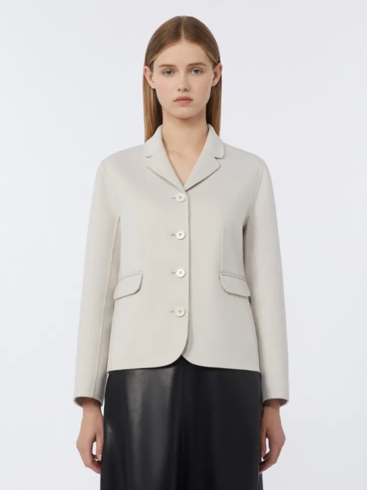 Single-breasted wool jacket - IVORY