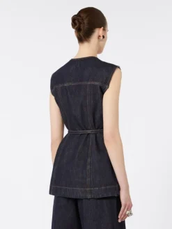 Sleeveless denim top - MIDNIGHTBLUE