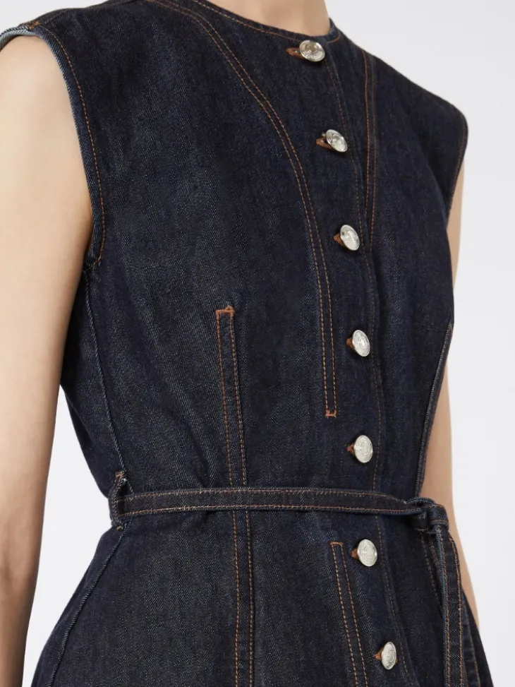 Sleeveless denim top - MIDNIGHTBLUE