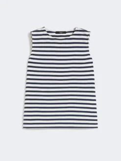 Sleeveless interlock jersey top - NAVY