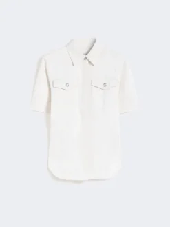 Slim-fit bull denim shirt - BEIGE