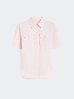 Slim-fit bull denim shirt - PINK