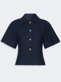 Slim-fit cotton jersey jacket - ULTRAMARINE