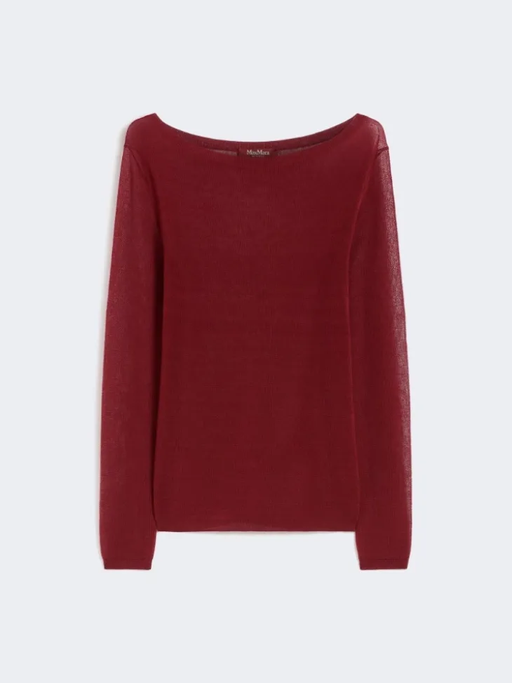 Slim-fit cotton-blend sweater - BRICK RED
