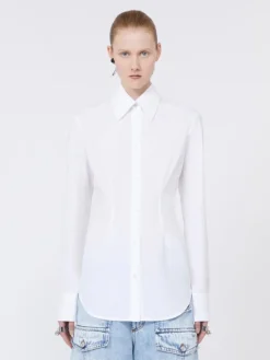 Slim-fit poplin shirt - OPTICAL WHITE