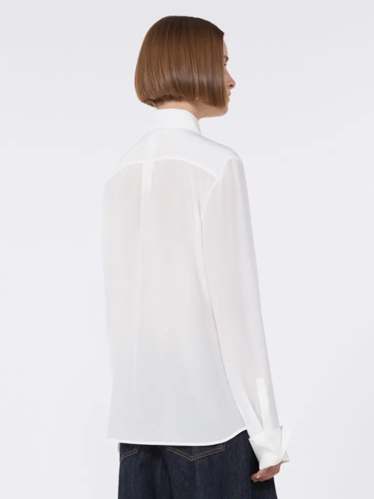 Slim-fit silk shirt - WHITE