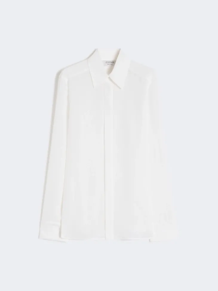 Slim-fit silk shirt - WHITE