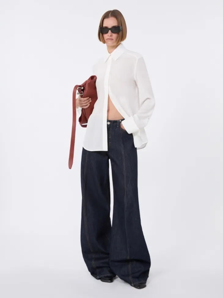 Slim-fit silk shirt - WHITE