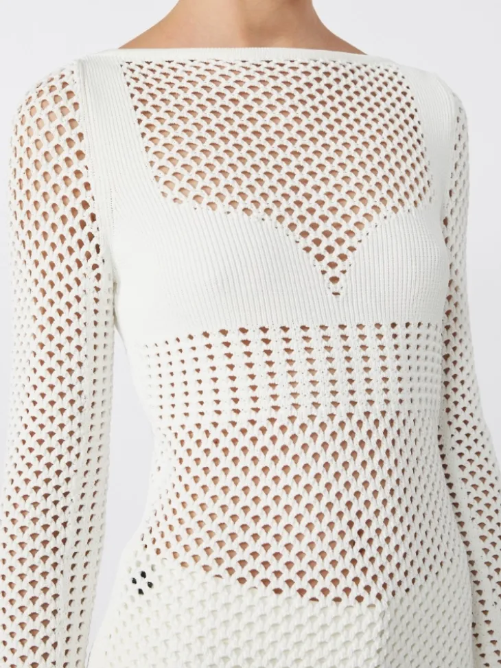 Slim-fit viscose-blend sweater - WHITE