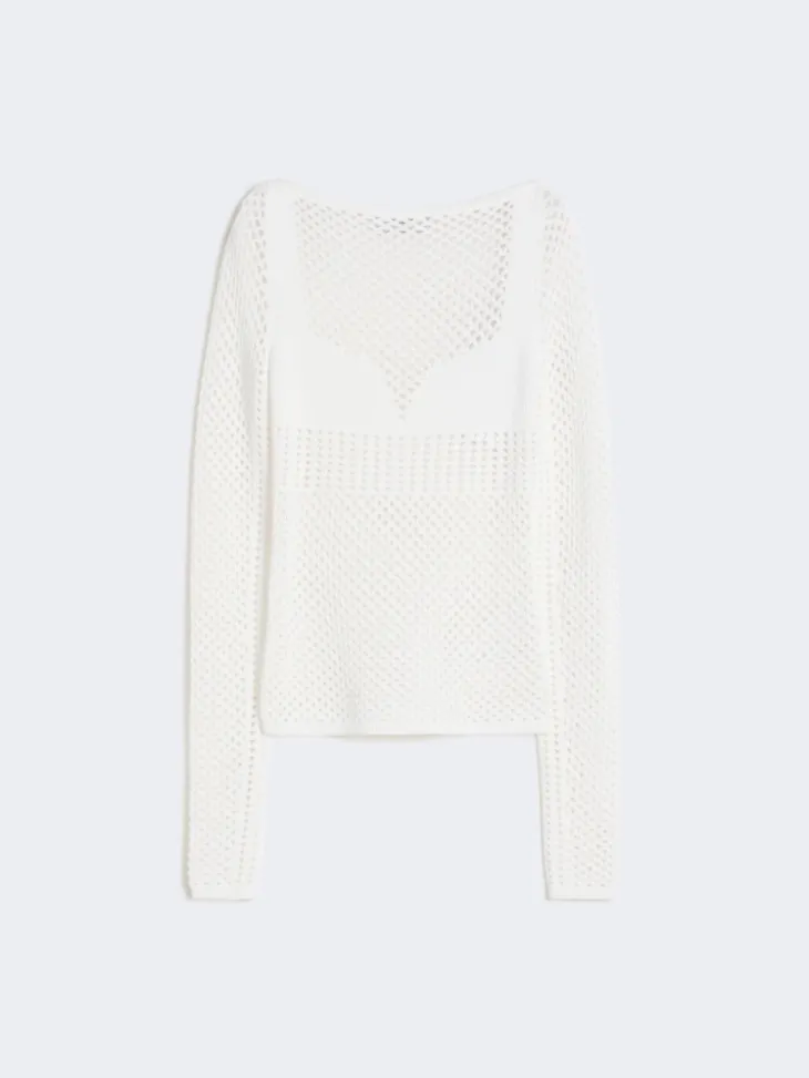 Slim-fit viscose-blend sweater - WHITE