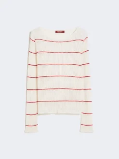 Slim-fit wool and silk sweater - WHITE