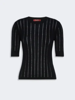 Slim-fit wool and silk sweater - NAVY