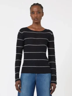 Slim-fit wool and silk sweater - NAVY