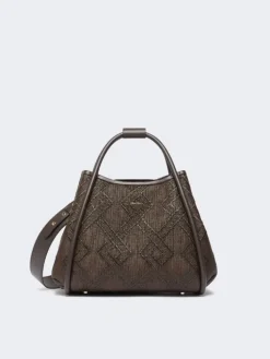 Small Marine bag in diamond-patterned basketweave - DARK BROWN