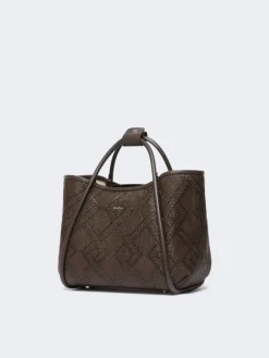 Small Marine bag in diamond-patterned basketweave - DARK BROWN