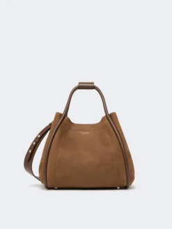 Small Nubuck leather Marine bag - DARK BROWN