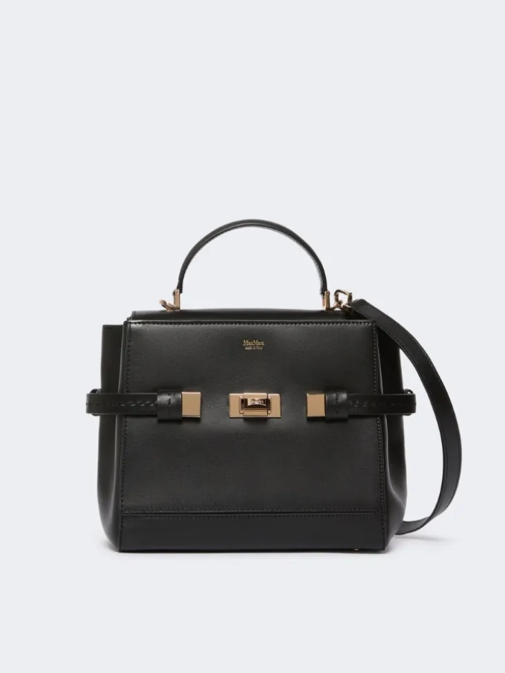 Smooth leather handbag - BLACK