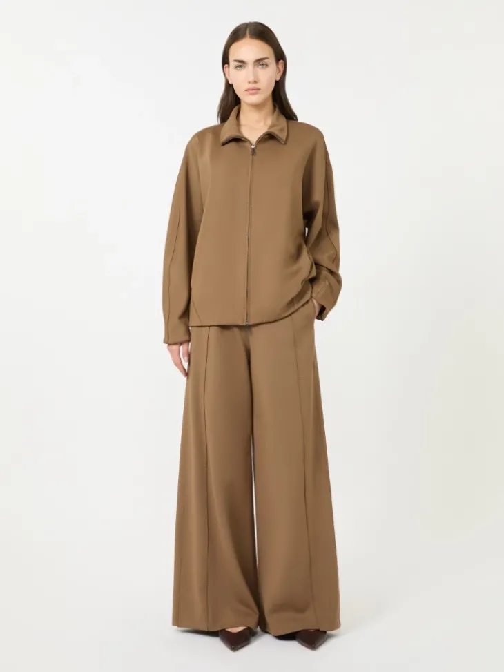 Soft scuba jersey jacket - BROWN