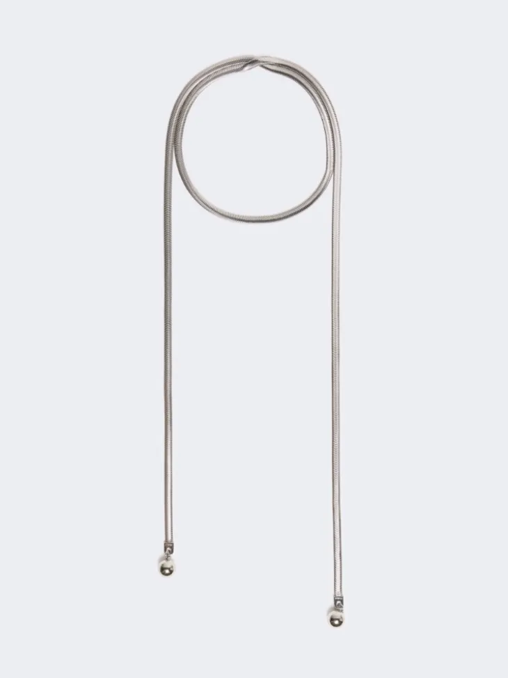 Sphere-detail metal necklace - PALLADIUM