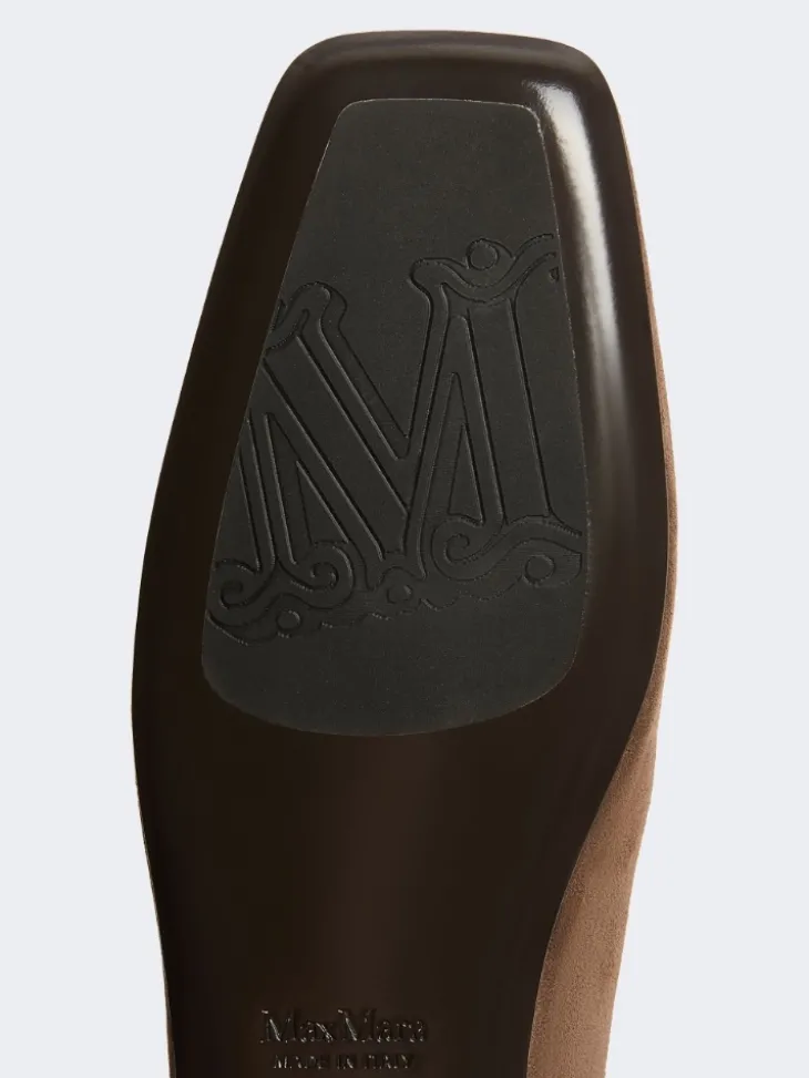 Split-leather mules - DARK BROWN