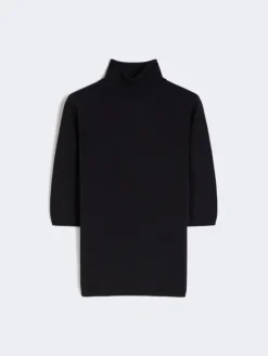 Stockinette-stitched wool polo-neck sweater - ULTRAMARINE